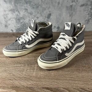 Vans Sk8 Hi Sneakers Gray White Lace Up High Top Skate Shoes Men 5 Women 6.5